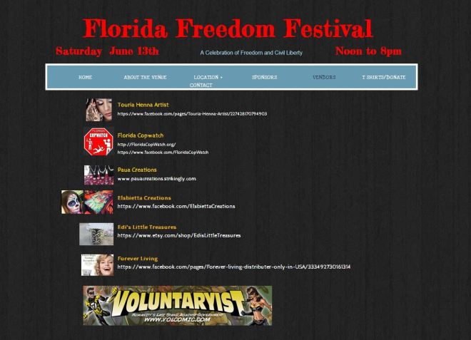 Florida Freedom Festival Vendors Listed